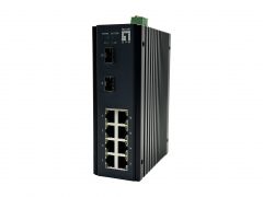 IGU-1071 10-Port L2 Plus Managed Gigabit Industrial Switch, 8x 1GbE RJ45, 2x 1/2.5GbE SFP, DIN-Rail, -40°C to 75°C