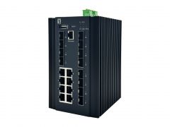 IGX-2072 20-Port L2 Plus Managed Industrial Switch, 8 x 1GbE RJ45, 8 x 1G SFP, 4 x 1G/2.5G/10G SFP+, DIN-Rail, -40°C to 80°C
