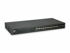 GEP-2652 26-Port Web Smart Gigabit PoE Switch, 2 x Gigabit SFP, 802.3af/at PoE, 24-Port PoE Outputs, 370W Power Budget