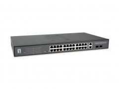 GEP-2841 28-Port Web Smart Gigabit PoE Switch, 2 x Gigabit SFP, 2 x Gigabit Uplink, 802.3af/at/bt PoE, 24-Port PoE Outputs, 375W Power Budget